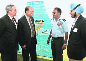 Air Marshal PK Barbora (second from right) along with other delegates at a seminar in Chandigarh
