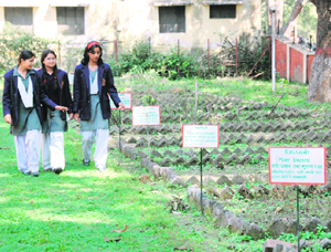 School children at a herbal garden in Dehradun.