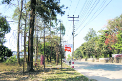 An empty billboard on the EC road in Dehradun 