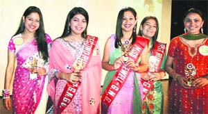 Commerce students of a girls college, Model Town, during a farewell party in Ludhiana.