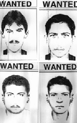 A combination of sketches issued by the Pakistani police shows suspects allegedly involved in Tuesdays attack on the Sri Lankan cricket team in Lahore.