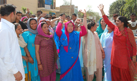 Residents of Pataudi village block road in protest against the dumping 