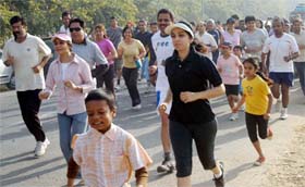 Residents of Gurgaon run a marathon on Sunday morning
