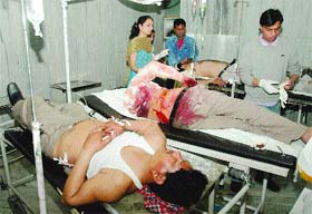 The injured undergo treatment at the civil hospital in Jalandhar