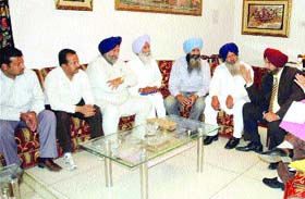 BJP MP Navjot Singh Sidhu in a meeting with SAD councillors in Amritsar