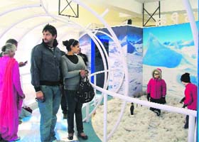 A science exhibition at the Sports Complex in Shimla.