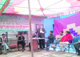 A jan sansad organised by the RTI Bureau, Mandi, in progress.