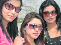   Girls in Doon flaunt stylish shades.