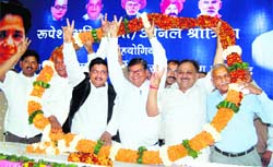 Congress leaders, who joined the BSP, at a function in Dehradun