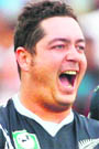 Jesse Ryder celebrates  dismissing a batsman in Auckland, on Saturday. Ryder, who bowled an economical spell (9-0-29-3) and then returned to score 49-ball 63, was adjudged Man of the Match.