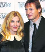 A file photo of actress Natasha Richardson and her husband Liam Neeson. Richardson died in Manhattan hospital on Wednesday where she was flown after a skiing accident. Her husband and their sons were by her bedside when she died.