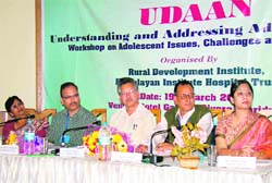 Participants at a workshop on adoloscence organised by the Rural Development Institute in Haridwar.  