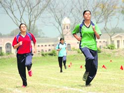 Atheletes at the Annual Sports Meet of FRI University. 
