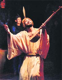 Students perform in play Gagan Mai Thal at department of Indian Theatre at Panjab University, Chandigarh