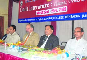 Participants at a national conference on Dalit literature in Dehradun