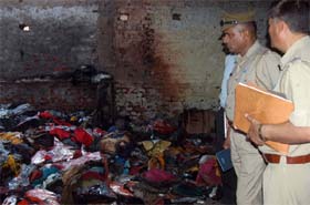 The godown at Narsinghpur near Gurgaon that caught fire