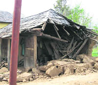 The damaged house of freedom fighter.