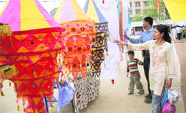 A khadi exhibition in Jammu.
