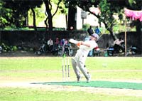 SAI team batsman evade a bouncer at the 2nd Uttarakhand Cup in Dehradun,