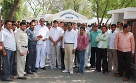 Residents of Badshahpur village meet police comissioner of Gurgaon over a clash that took place between two groups of the area on Thursday. 