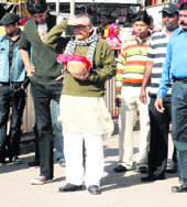 Pankaj Kapoor at a shooting in Haridwar.