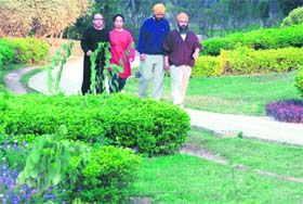 People going on a morning walk at Leisure Valley in Sarabha Nagar, Ludhiana