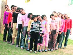 Inmates in a playful mood at Shahi Betiyan Basera in Sirsa.
