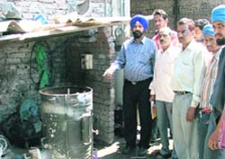 Three persons were injured when a blast took place in a gas tank used for welding at Surjt Motor Works in Ludhiana