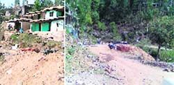 The road from Billawar to Sukhra Devi temple is in a dilapidated condition. 