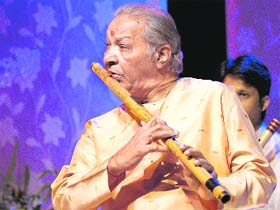 Pandit Hariprasad Chaurasia performs at Tagore Theatre in Chandigarh
