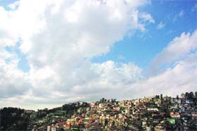 Clouds hovering over Shimla skyline