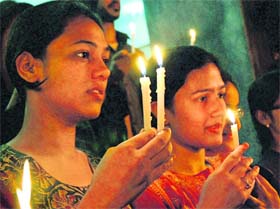 Students at DMCH take out a candlelight procession against ragging