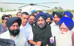 Deputy CM Sukhbir Badal at the PAP complex, Jalandhar, on Thursday.