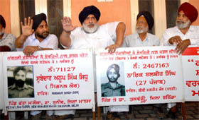 Col. PIS Phulka (retd), president of the ex-servicemen wing of the SAD, during a press meet in Bathinda on Saturday.
