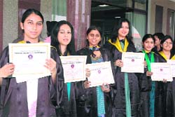 Students in a jubilant mood after getting their degrees at Sri Sukhmani Institute of Engineering and Technology, Dera Bassi