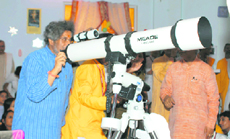 The newly installed telescope at the Cosmology Department in Dev Sankriti Vishwavidyalaya in Haridwar.