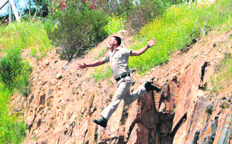 Akshay Kumar performs a stunt