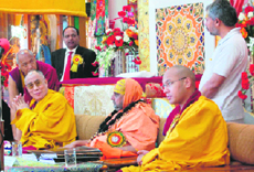 The Dalai Lama presides over a conference of religious leaders of various faiths at McLeodganj on Sunday.