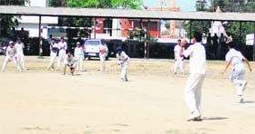 Aspirants during the trials conducted by the Ludhiana District Cricket Association at Arya College