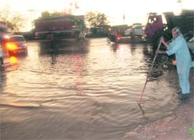 Water logging in colony no. 5 after the minor rain in Chandigarh