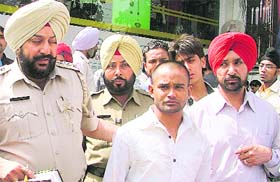 The accused in police custody in Ludhiana