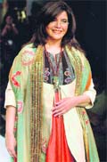 Yesteryear actor Zeenat Aman sizzled the ramp in a traditional yet elegant attir