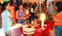 Women throng the fashion exhibition in Amritsar.