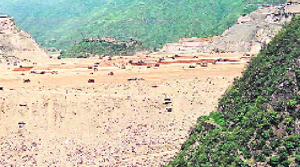 A file picture of construction in Tehri.