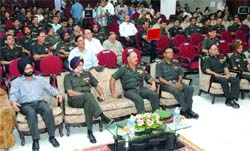 Army officers attend the workshop held in Jalandhar Cantt 
