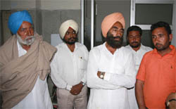 Owners of the bore well that caved in at village Jhumba leading to the death of a mechanic on Wednesday, at Bathinda Civil Hospital.