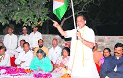 Uttarakhand Congress vice-president Brahmaswaroop Brahmachari addresses Congressmen at the Devpura party election office in Haridwar