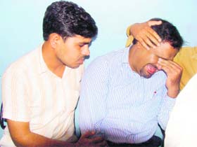 Family members mourn the death of Rattan Singh, who was shot dead by two youths in Gurgaon