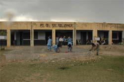 Government Primary School, located on Pataudi Road at Dhani Harsaru in Gurgaon, which does not have a boundary wall and gate