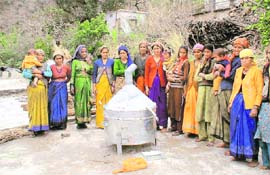 A womens group in Chhamroli village in Raipur block of Dehradun. 